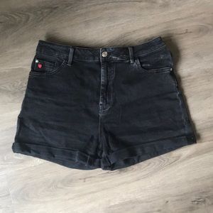 Mavi High Rise Black Jean Shorts